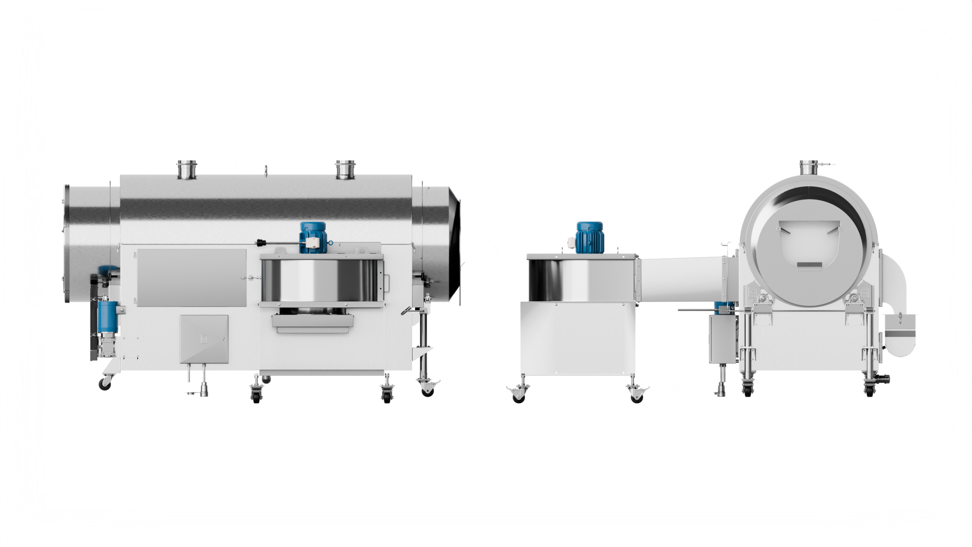 416 Rotary Cooler/Separator for Cooling and Separation of Popcorn 3d rendering of 416 Rotary Cooler/Separator