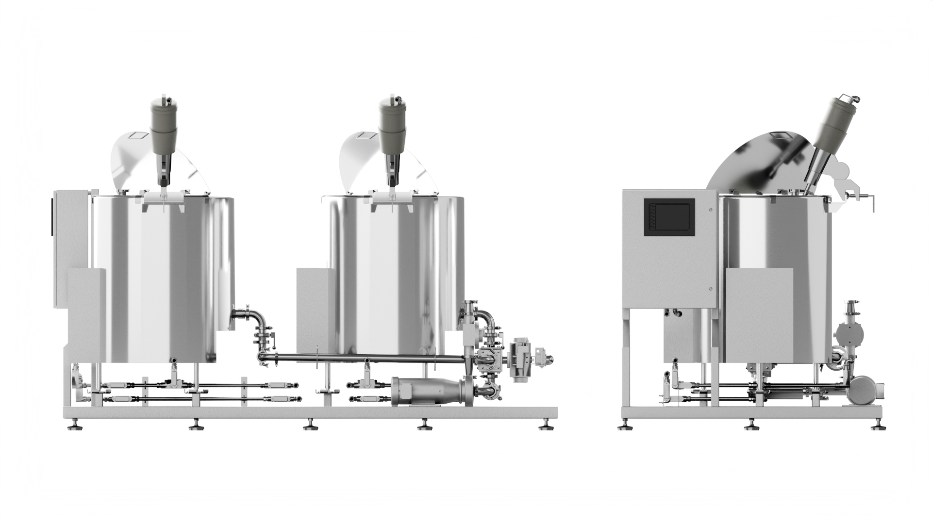 Slurry Pump System of Slurry Mixing for Even Flavor Coating 3d rendering of Slurry Pump System