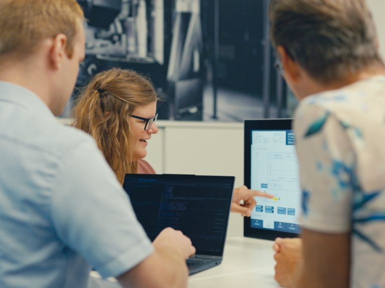 Partnerships at PROBAT Three people looking at screen